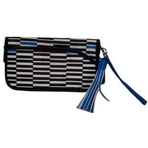 Unisex Adult Unbranded Long Travel Wallet in Black White and Blue NWOT